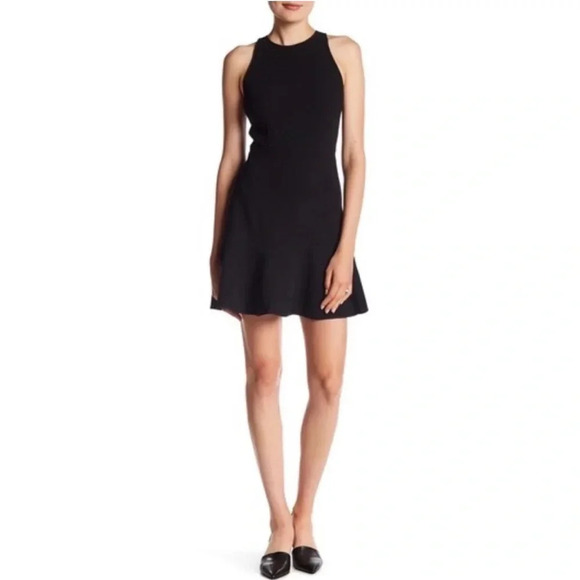 Theory Felicitina Fit & Flare Black Mini Dress - Picture 2 of 5
